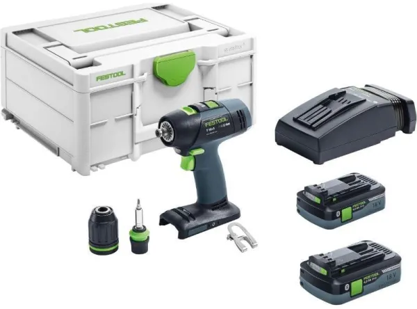 Festool akku bore-/skruemaskine T 18+3 HPC 4,0 I-Plus i Systainer3